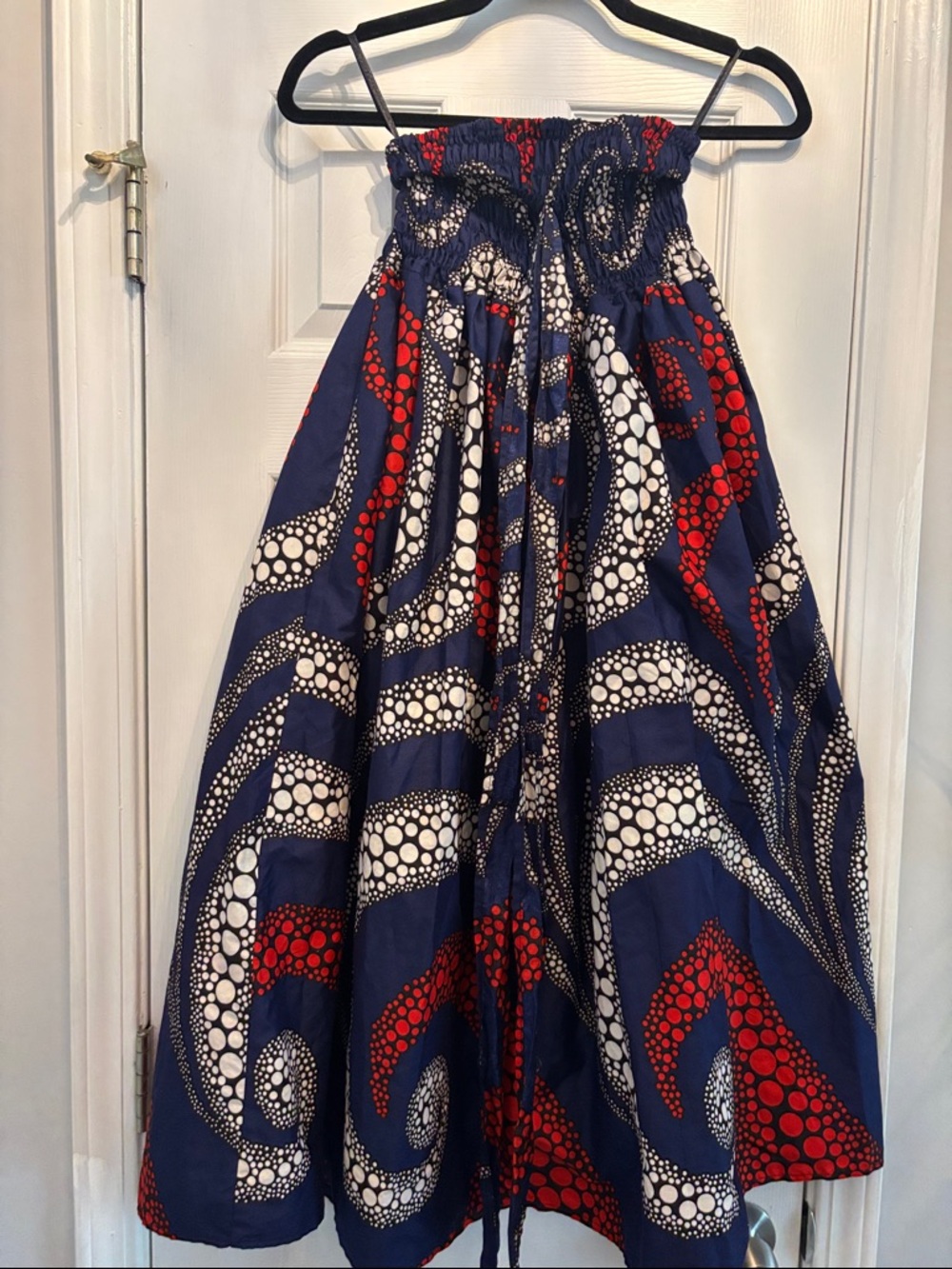 Strapless Navy, Red & White Summer Dress